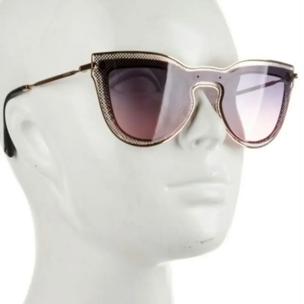 Valentino Gunmetal Cat Eye Sunglasses w/ Gold Gradient Lenses‎